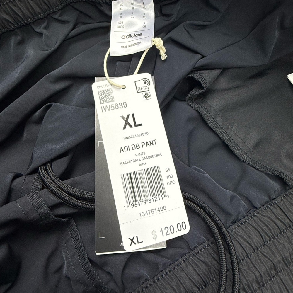 Adidas Basketball Snap Pants Mens XL IW5639 - Picture 7 of 8